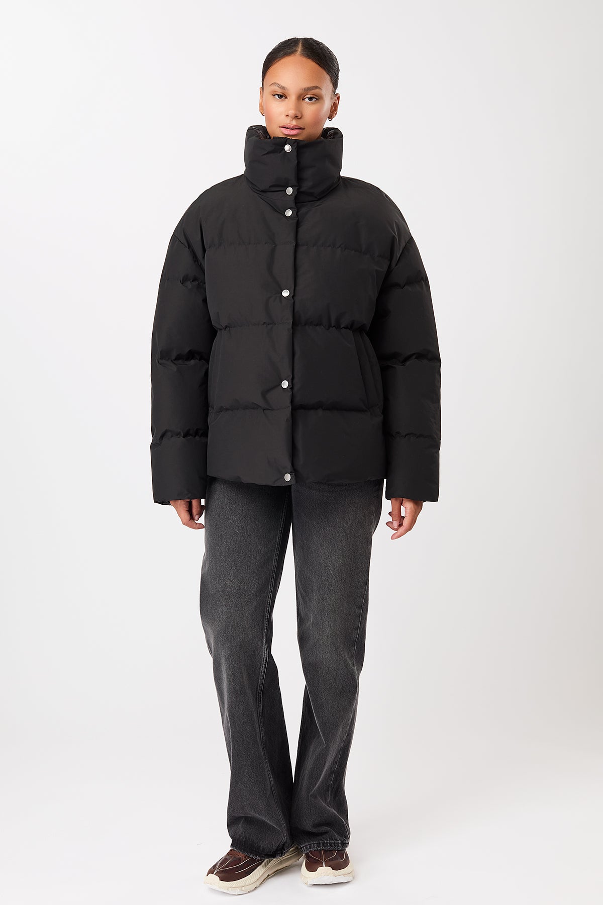 langerchen-gesteppte-eco-daune-jacke-navy-mit-stehkragen image 1