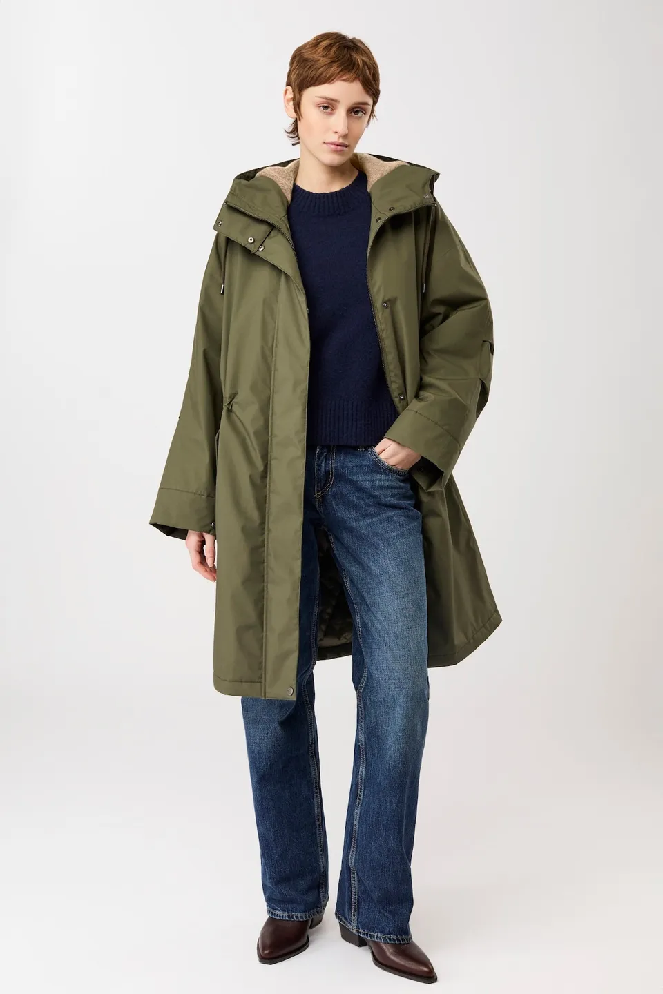 langerchen-langer-parka-leicht-wattiert-in-olive image 1