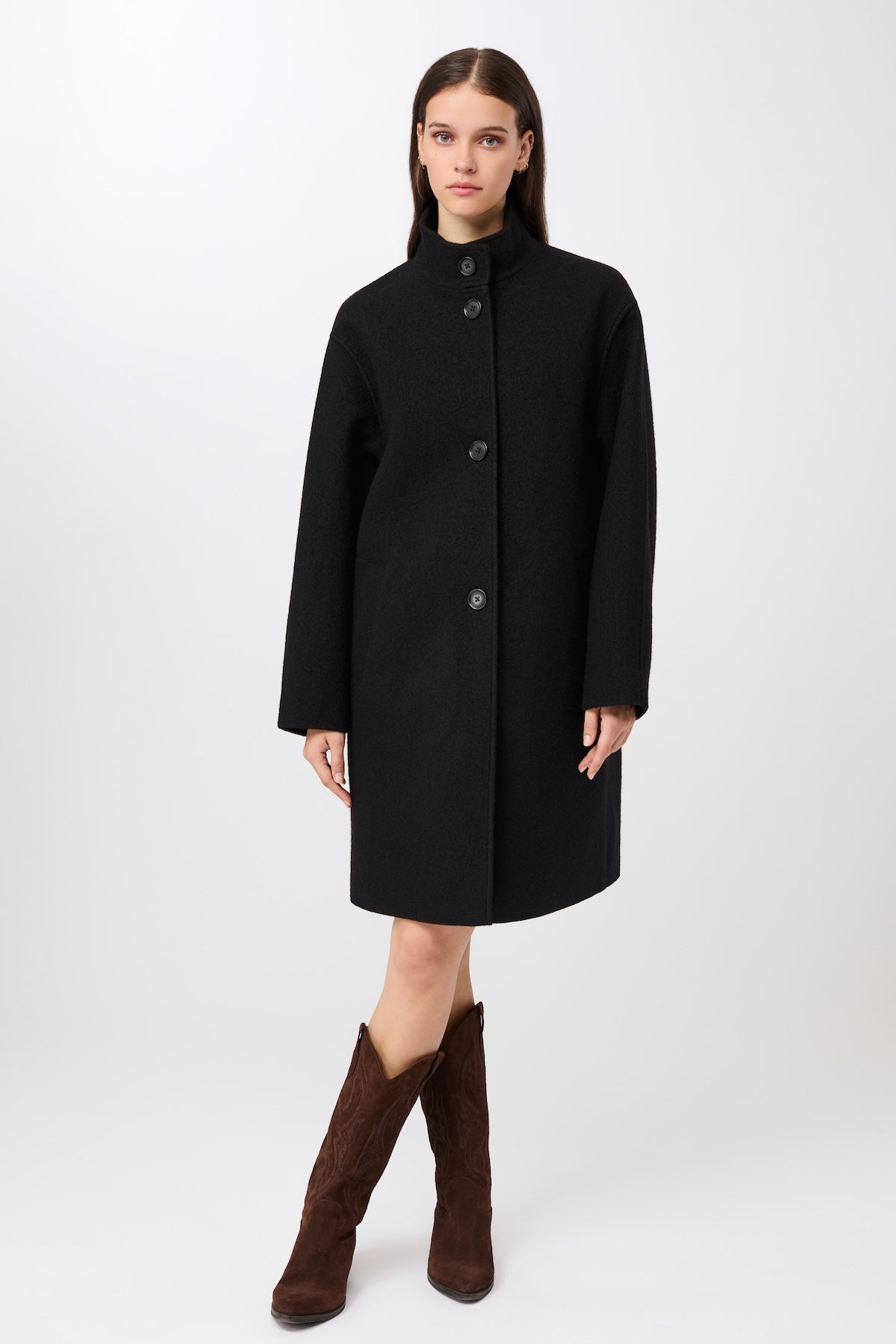 langerchen-kurzer-mantel-aus-walk-mit-membran-black image 1
