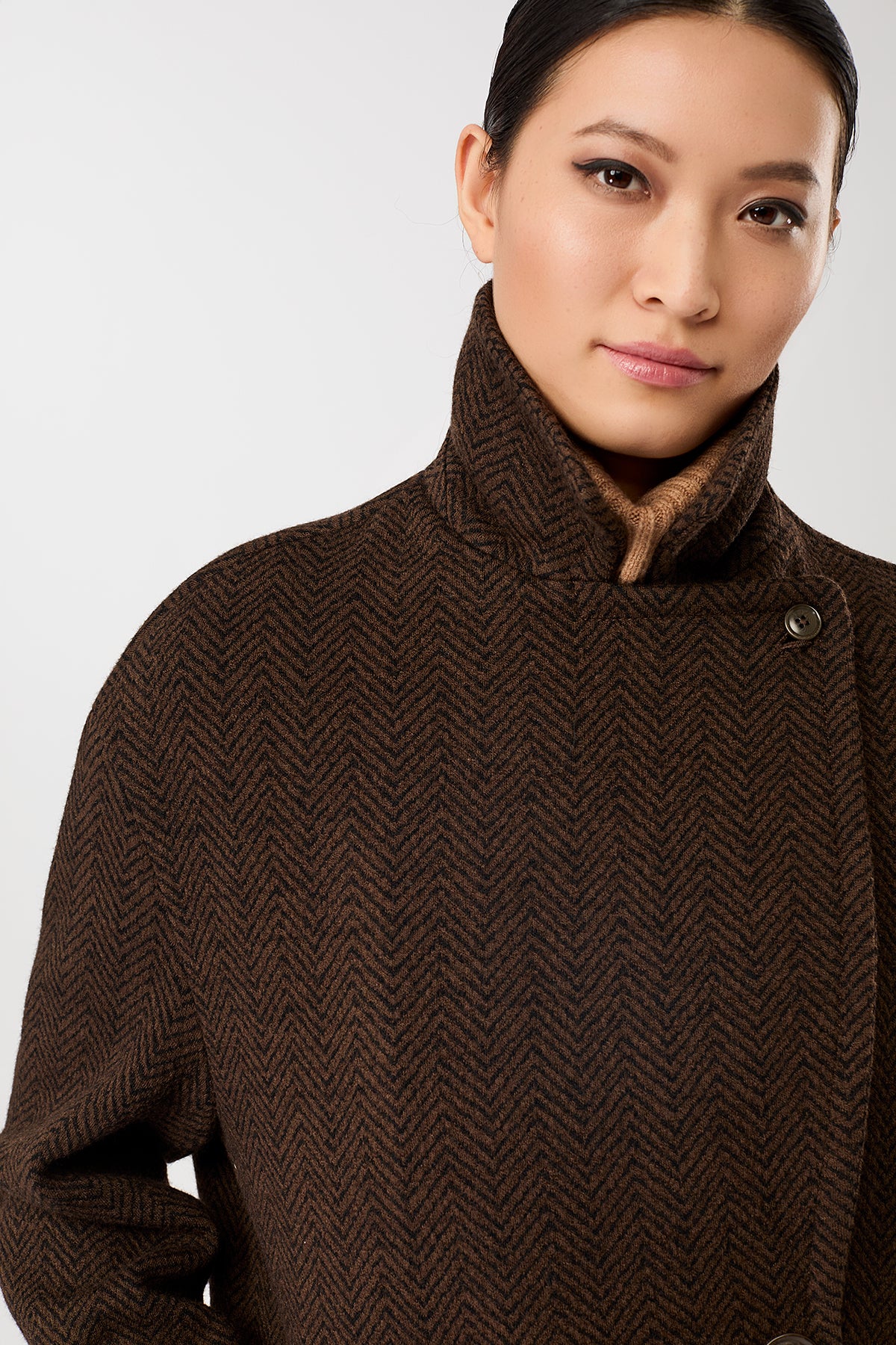 langerchen-caban-jacke-herringbone-coffee-black-fischgrat image 2
