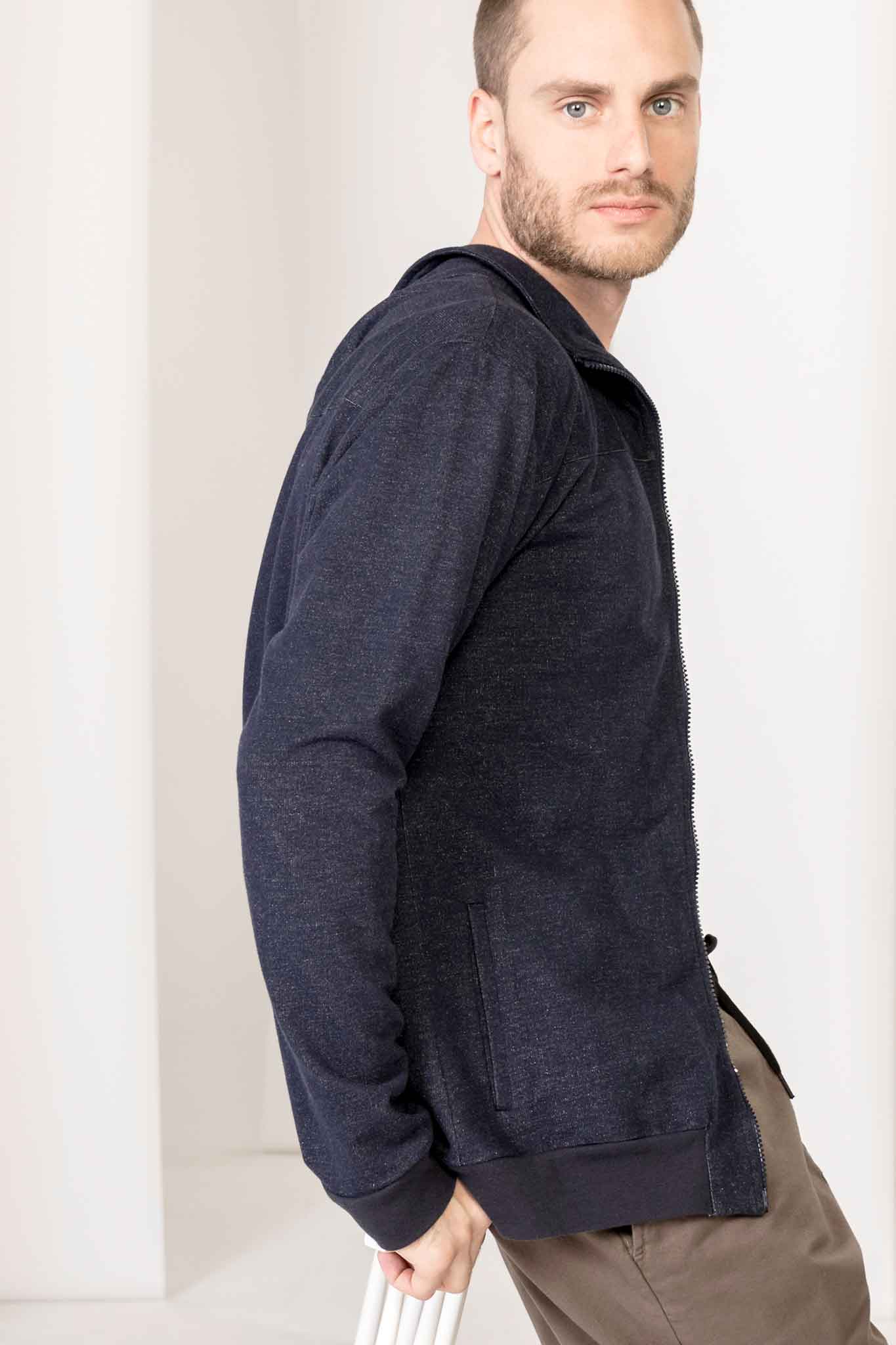 kml-collection-magnus-ls-zip-sweatjacke-navy-mel-biobaumwolle image 1