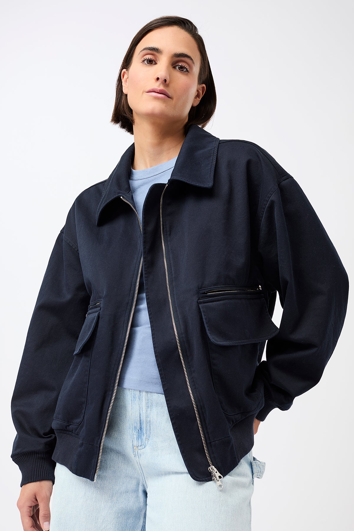 langerchen-blousonjacke-mit-gro-en-taschen-navy-bomber-dunkelblau image 1