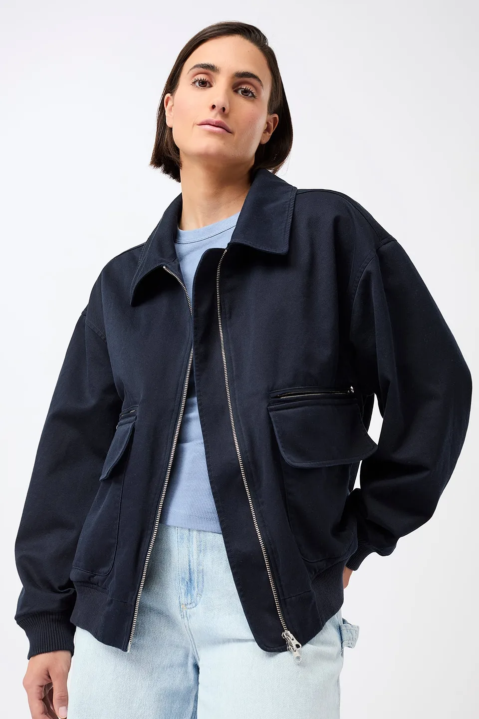 langerchen-blousonjacke-mit-gro-en-taschen-navy-bomber-dunkelblau image 1
