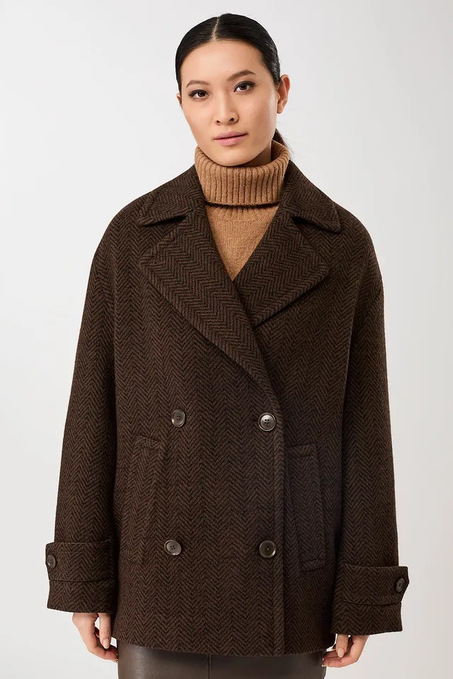 langerchen-caban-jacke-herringbone-coffee-black-fischgrat image 1