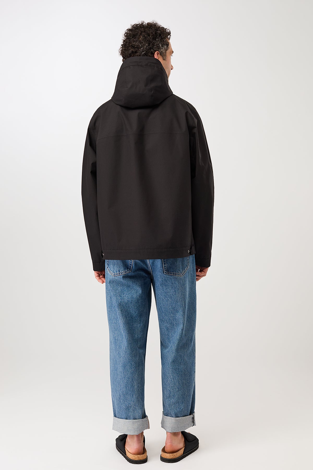 langerchen-kapuzenjacke-mit-verdeckter-knopfleiste-black-cs09 image 4