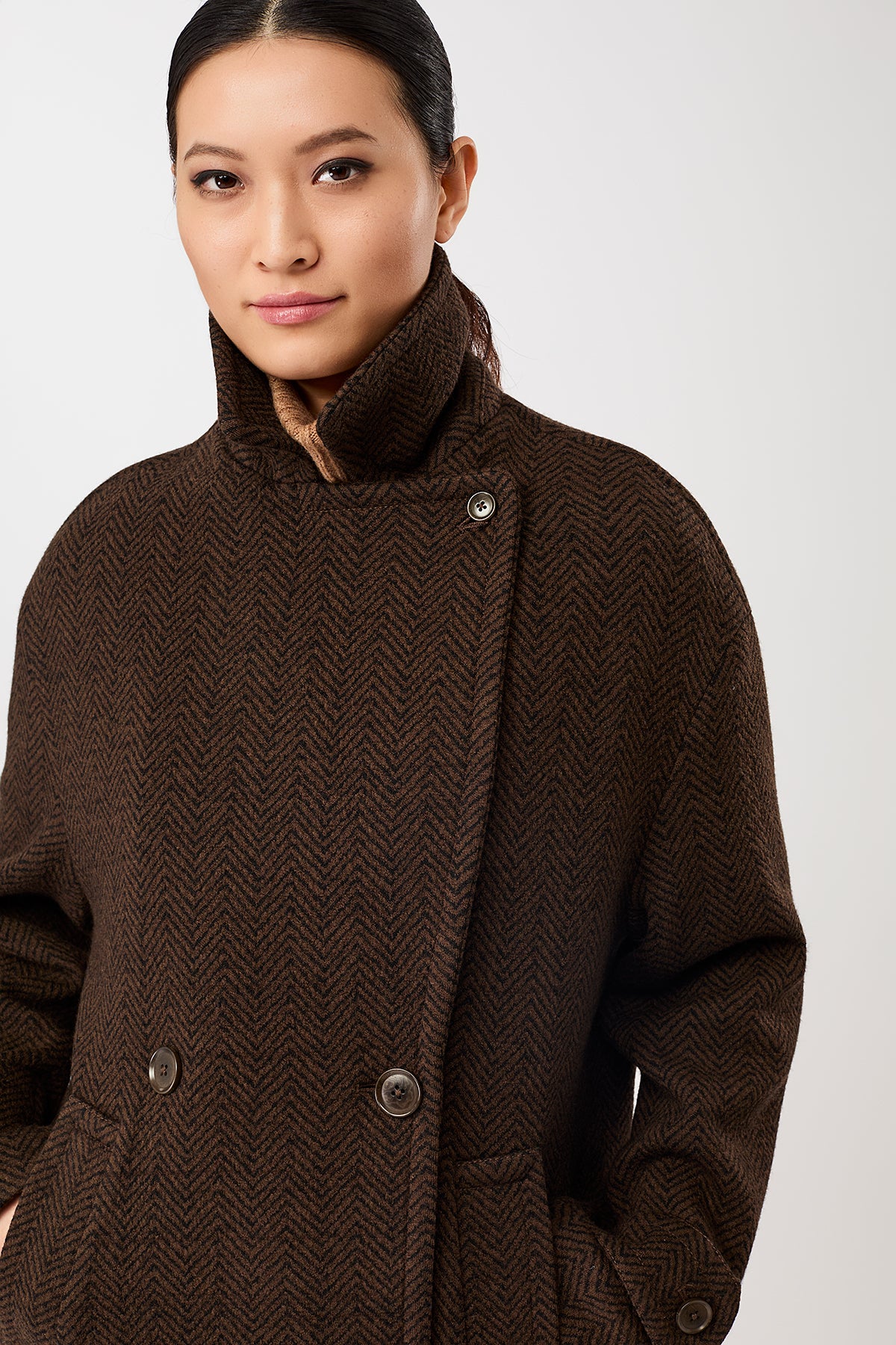 langerchen-caban-jacke-herringbone-coffee-black-fischgrat image 5