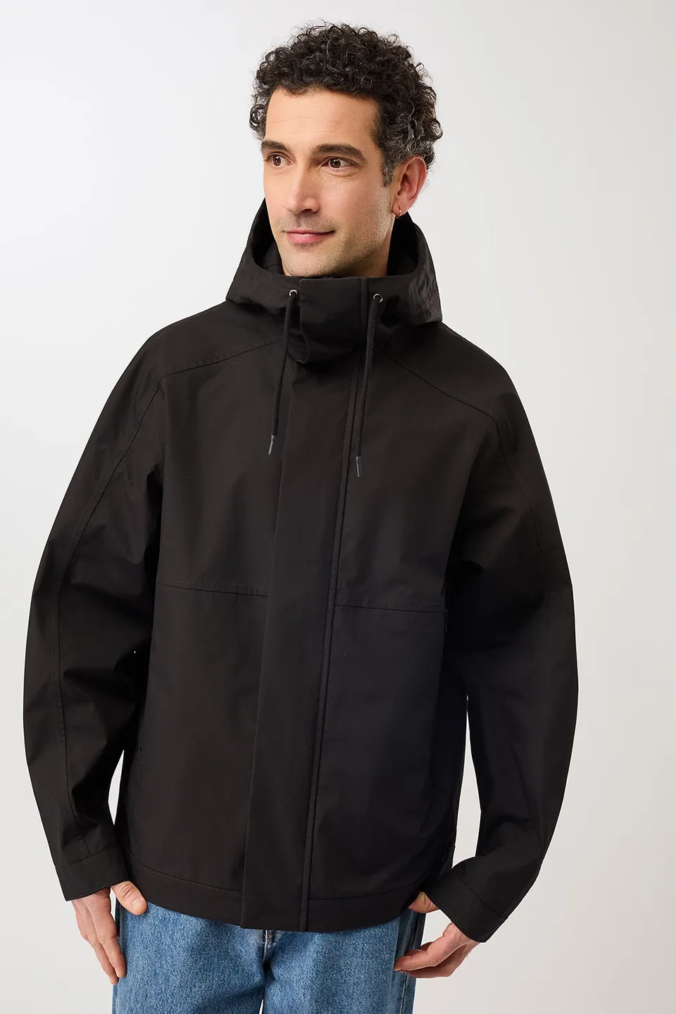 langerchen-kapuzenjacke-mit-verdeckter-knopfleiste-black-cs09 image 1