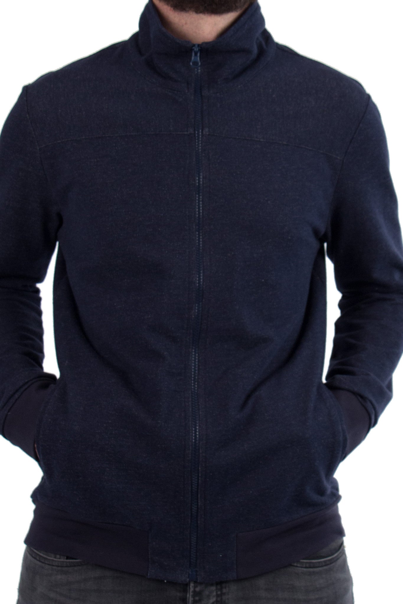 kml-collection-magnus-ls-zip-sweatjacke-navy-mel-biobaumwolle image 2