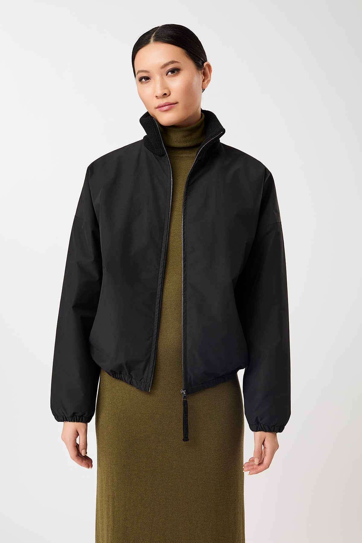 langerchen-wattierter-blouson-mit-rippenkragen-cn08-bomberjacke-in-black image 2