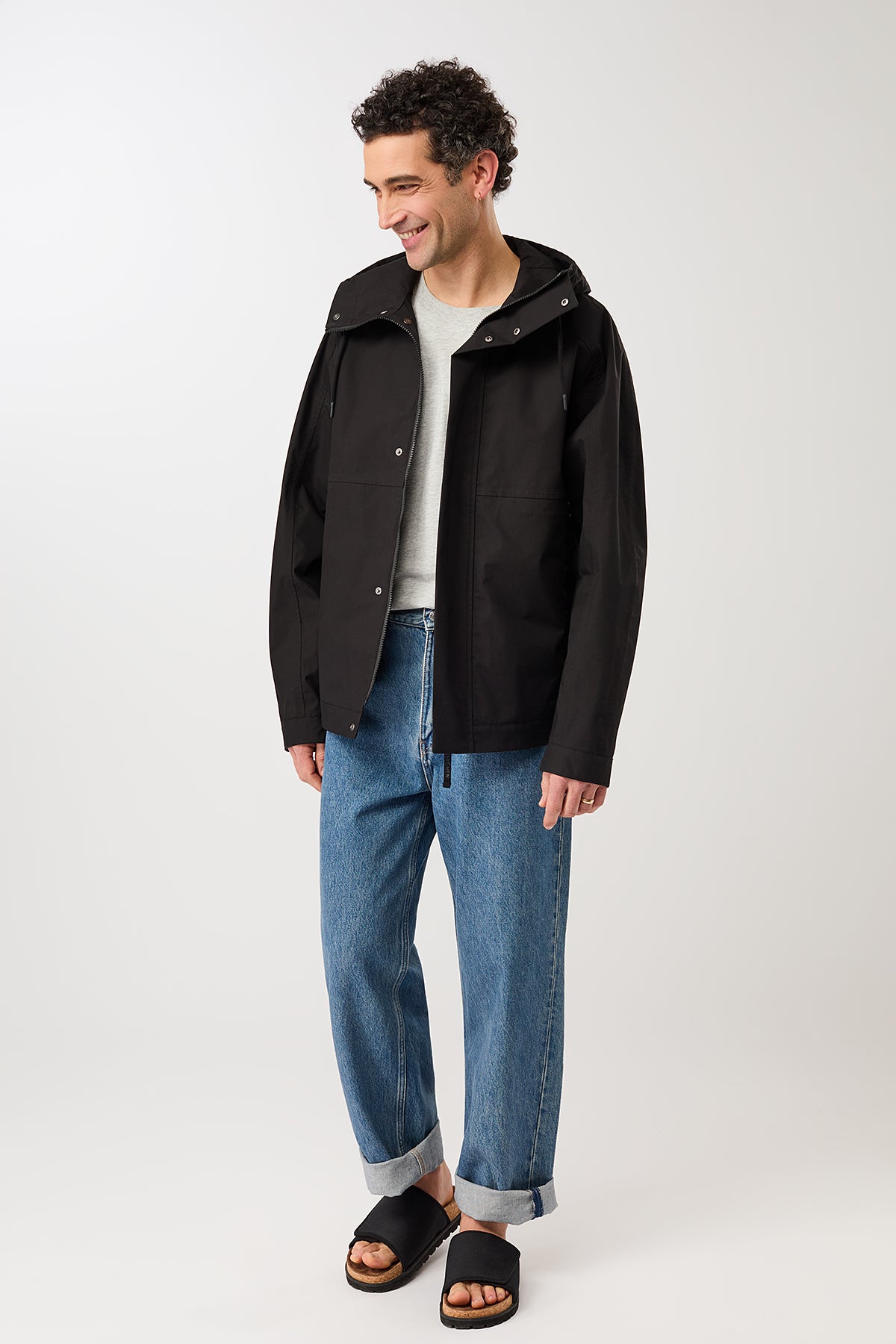 langerchen-kapuzenjacke-mit-verdeckter-knopfleiste-black-cs09 image 6