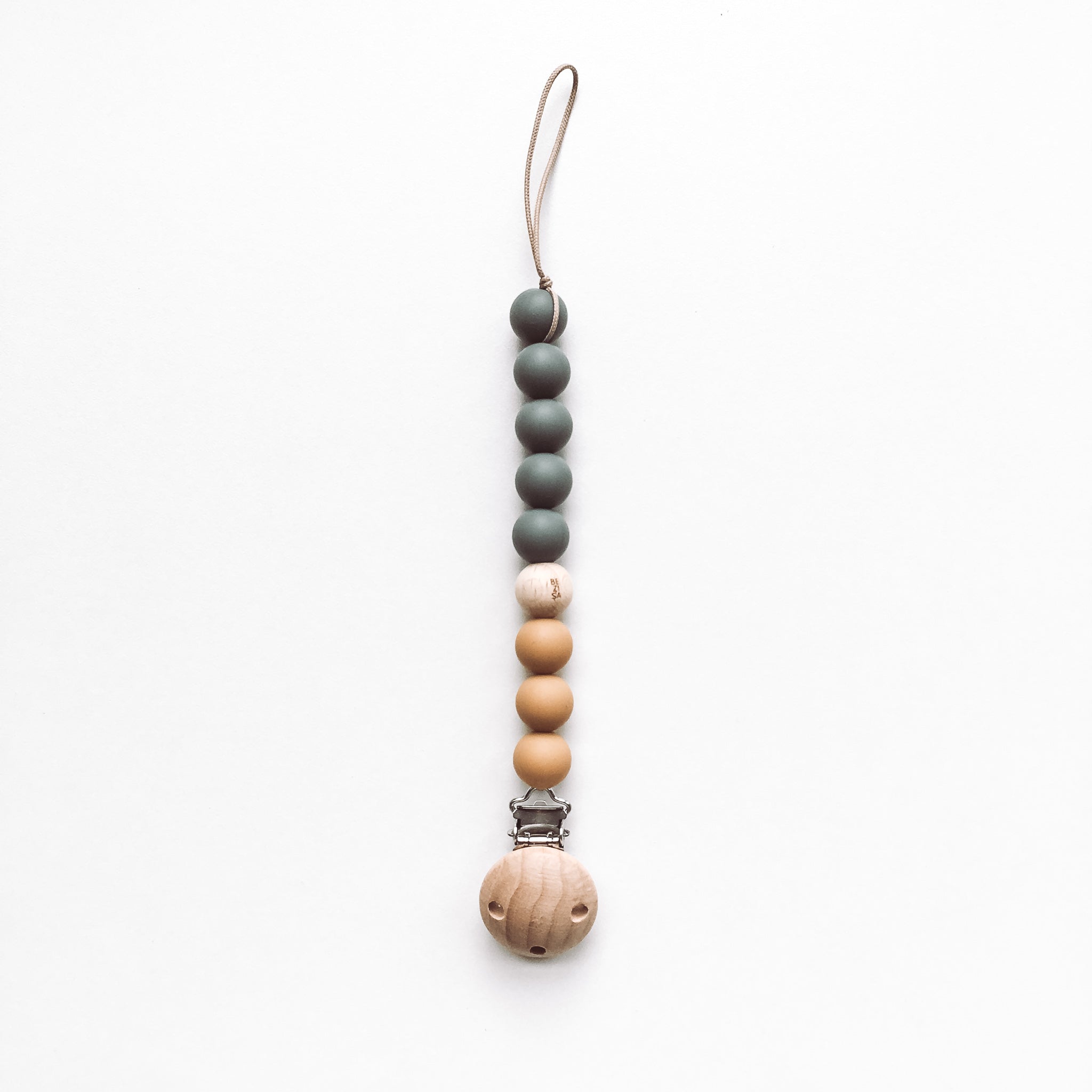 or-basics-schnullerclip-bezisa-baby-schnullerclip-aus-silikon-und-holz image 2