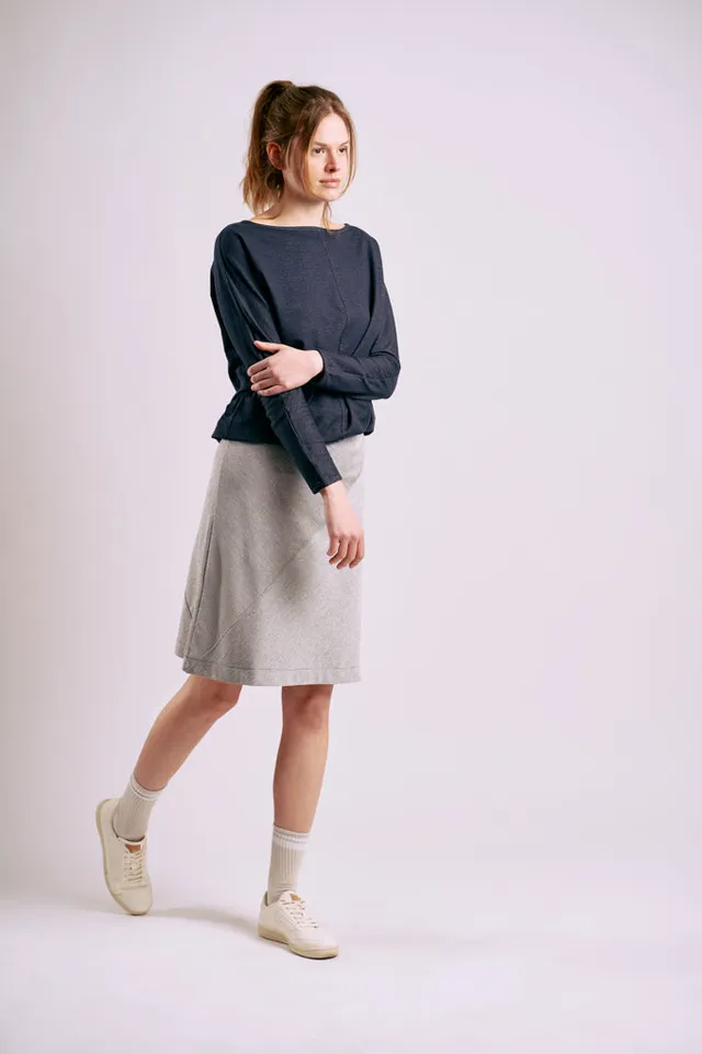 kml-collection-frieda-skirt-bio-baumwolle-a-linien-rock-knielang-blau image 1