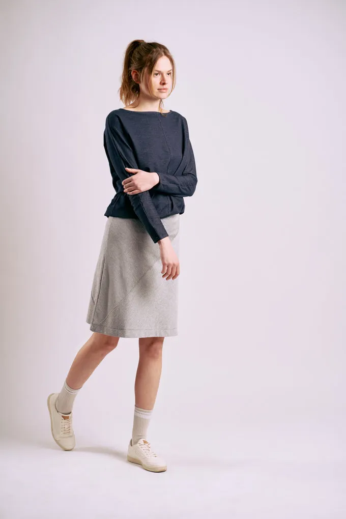 kml-collection-frieda-skirt-bio-baumwolle-a-linien-rock-knielang-blau image 1