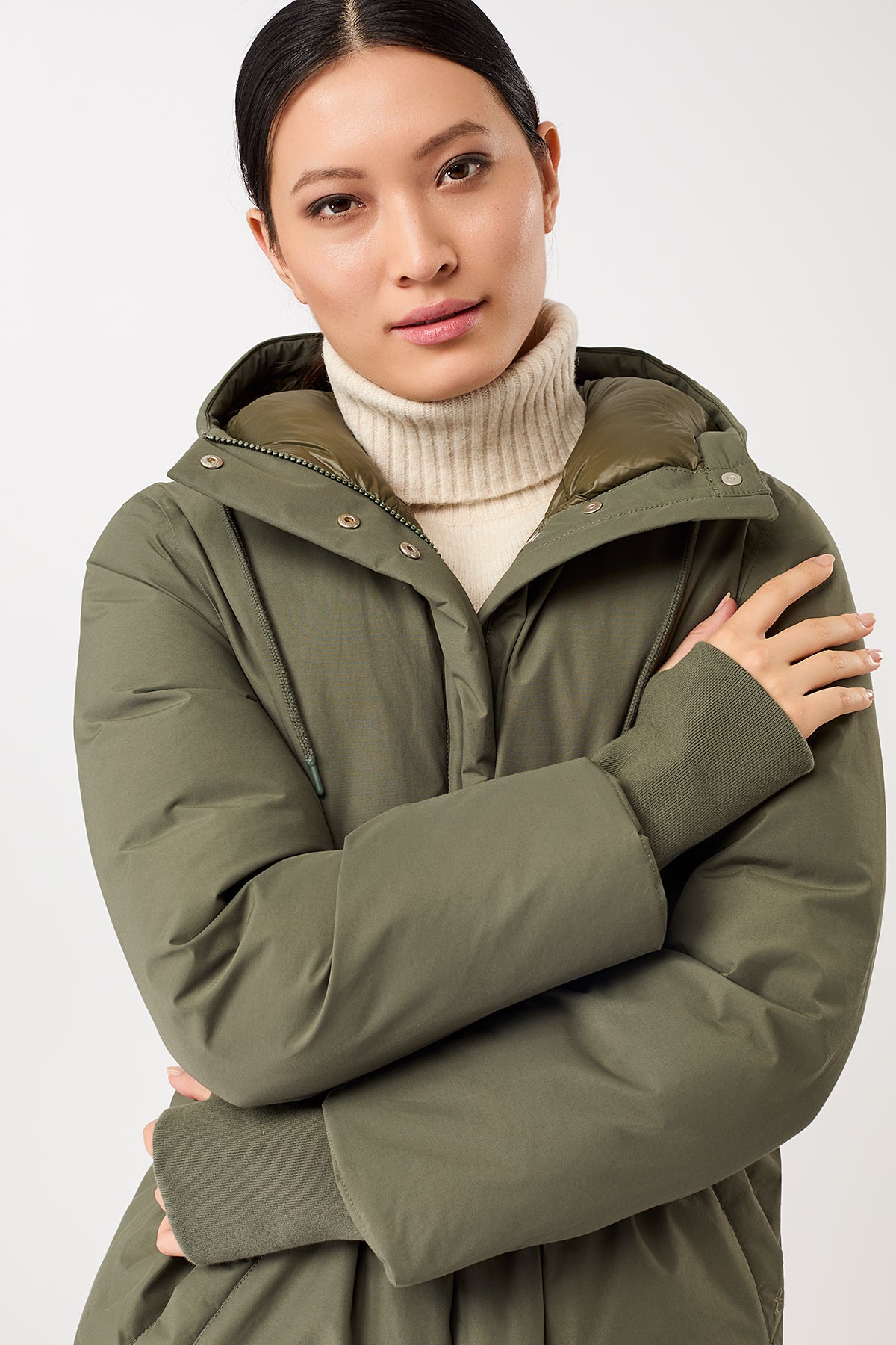 langerchen-lange-jacke-mit-kapuze-und-eco-daune-sencha-cotton-nylon image 5