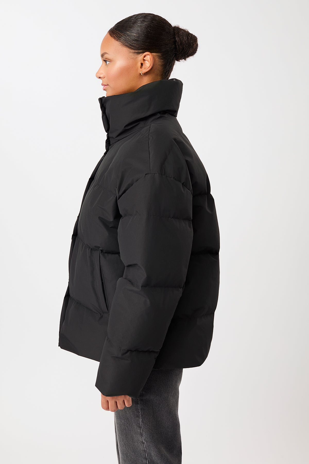 langerchen-gesteppte-eco-daune-jacke-navy-mit-stehkragen image 3