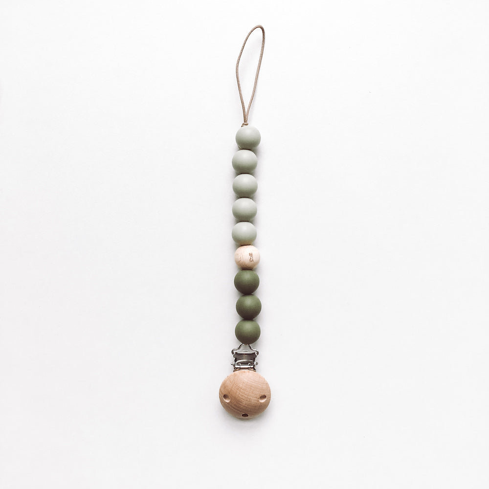 or-basics-schnullerclip-bezisa-baby-schnullerclip-aus-silikon-und-holz image 1
