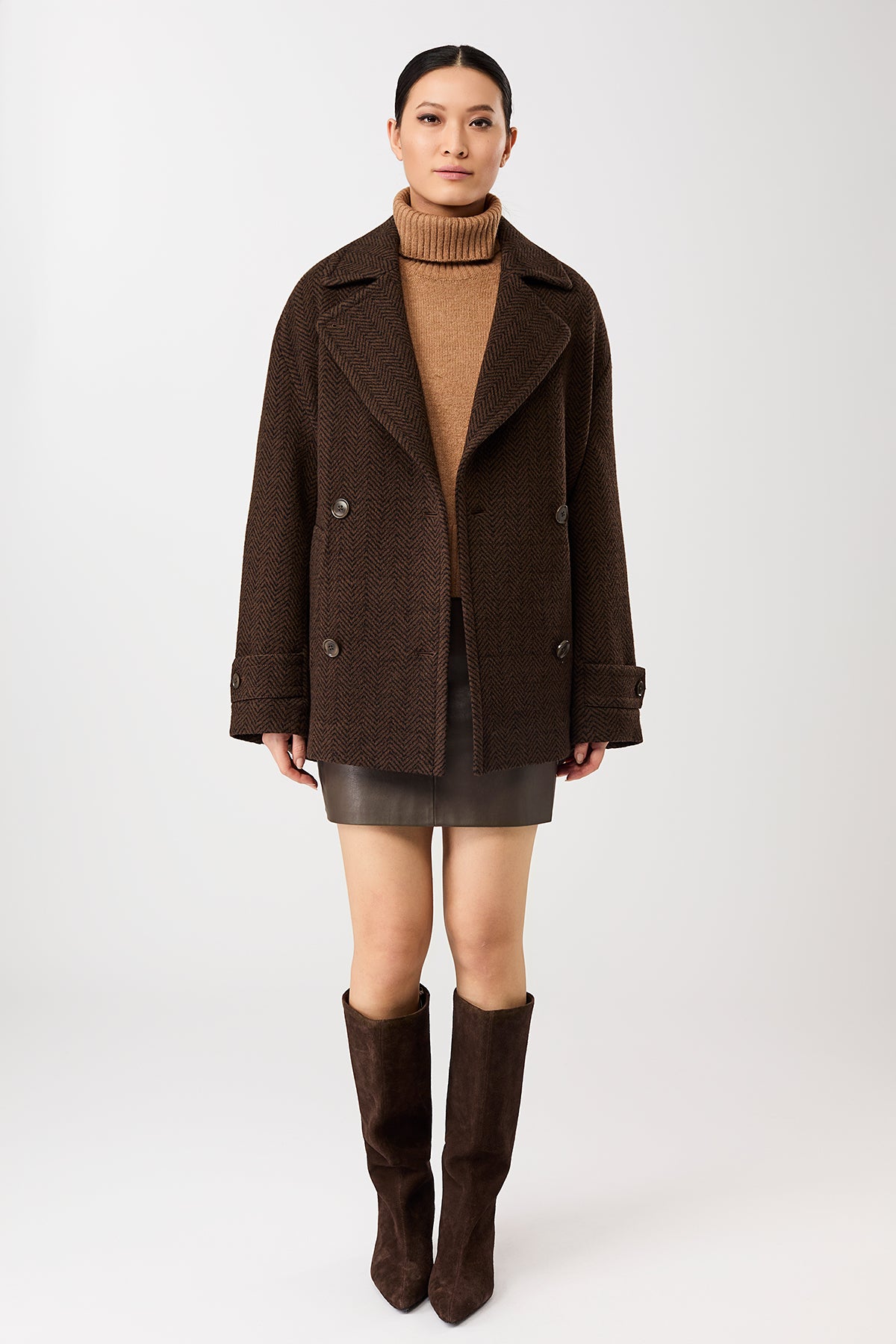 langerchen-caban-jacke-herringbone-coffee-black-fischgrat image 7