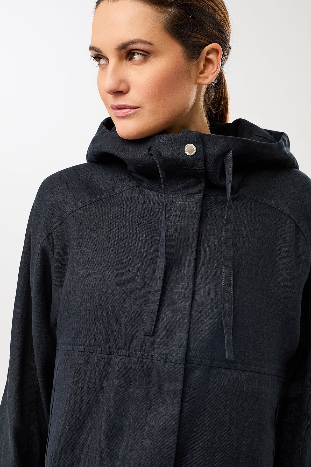 langerchen-lockere-jacke-mit-kordelzug-in-kapuze-kurze-jacke-navy image 4