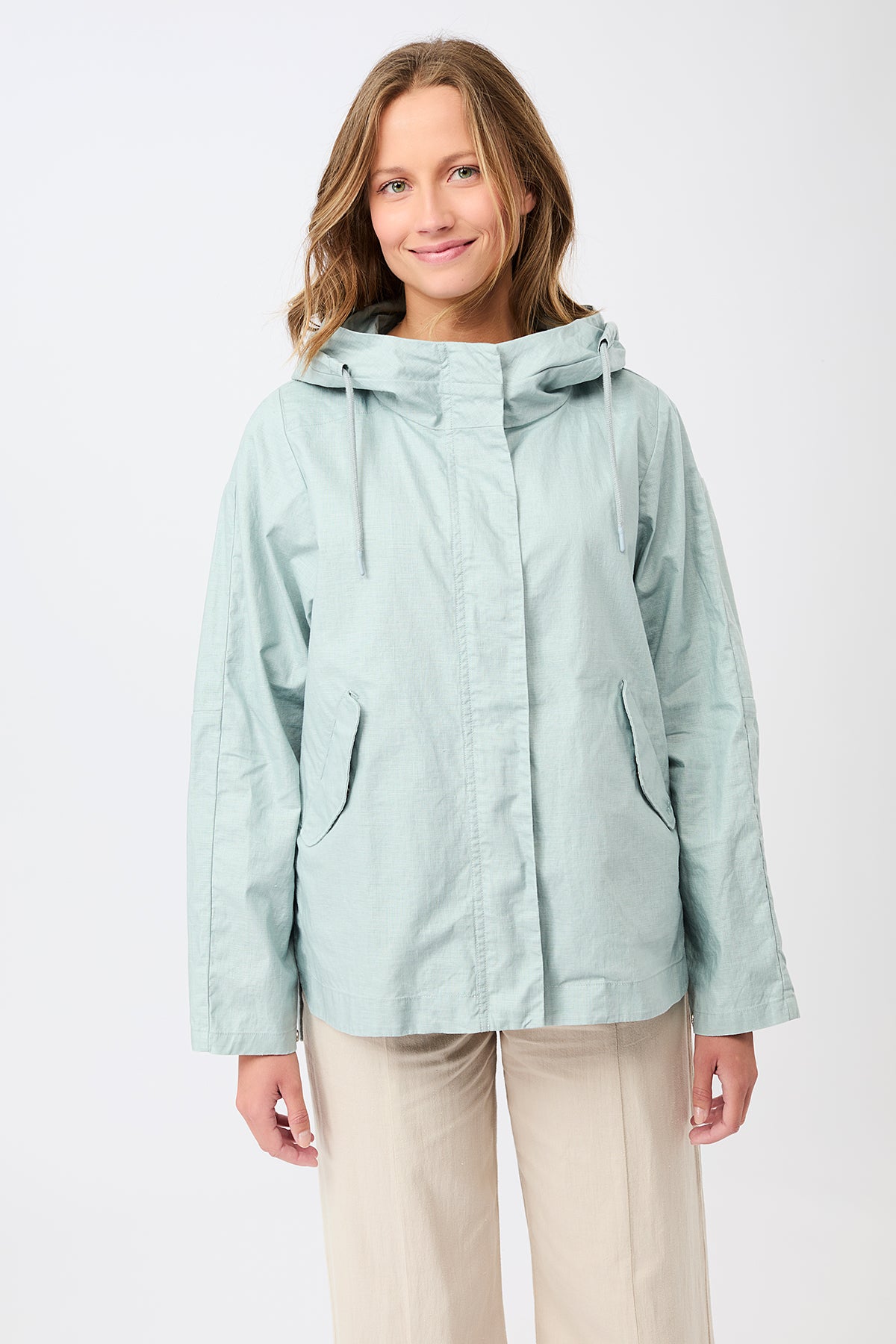 langerchen-flow-outdoorjacke-aus-beschichtetem-leinen-kurze-jacke image 1