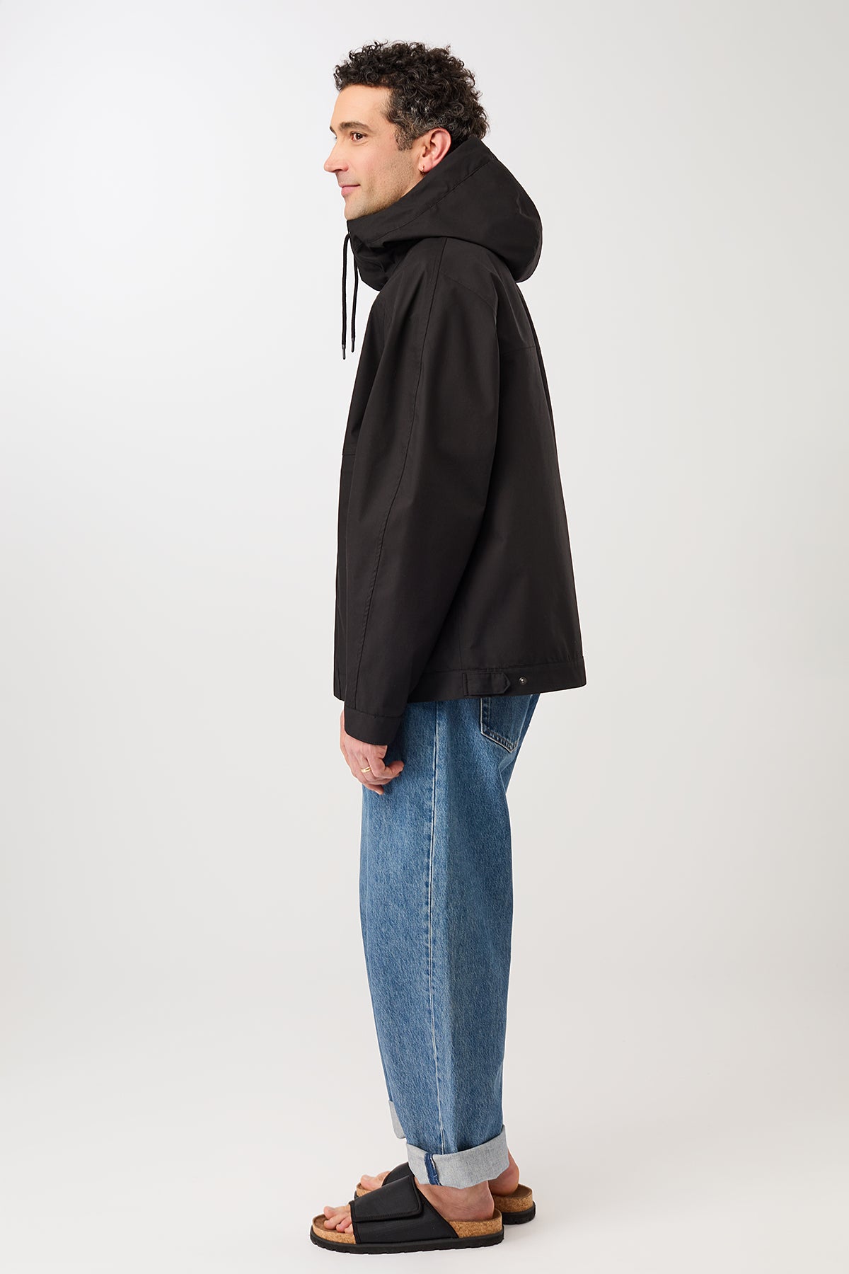 langerchen-kapuzenjacke-mit-verdeckter-knopfleiste-black-cs09 image 3