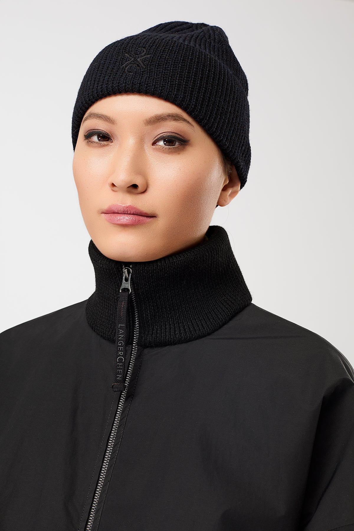 langerchen-wattierter-blouson-mit-rippenkragen-cn08-bomberjacke-in-black image 5