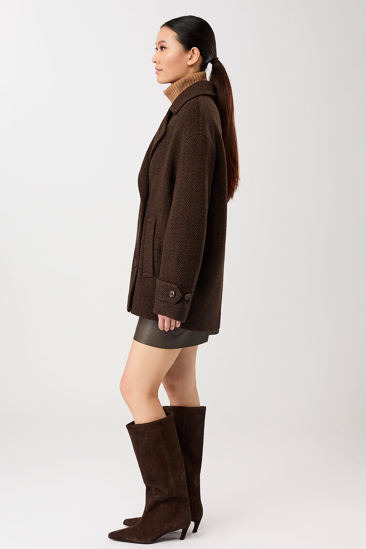 langerchen-caban-jacke-herringbone-coffee-black-fischgrat image 3