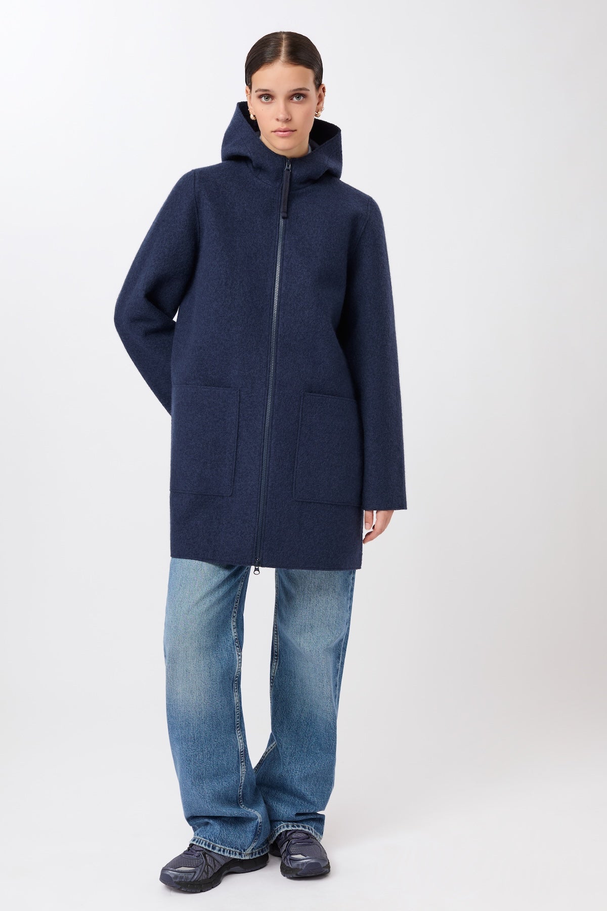 langerchen-kapuzenjacke-aus-walk-mit-membran-steel-blue image 1