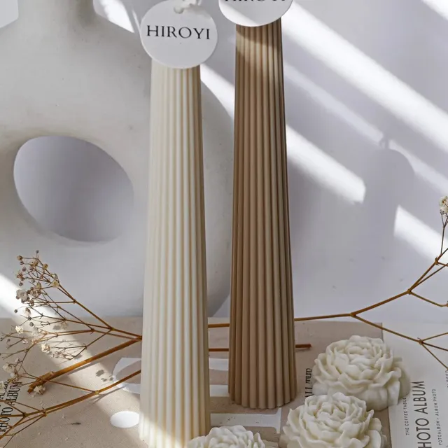 hiroyi-decor-gerippte-stabkerze-aus-sojawachs-wabi-sabi-deko-kerze image 1
