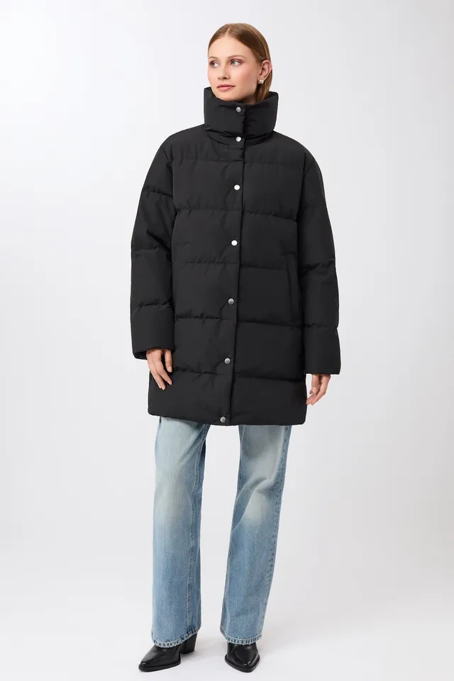 langerchen-jacke-mit-stehkragen-aus-eco-daune-kurze-jacke-black image 1