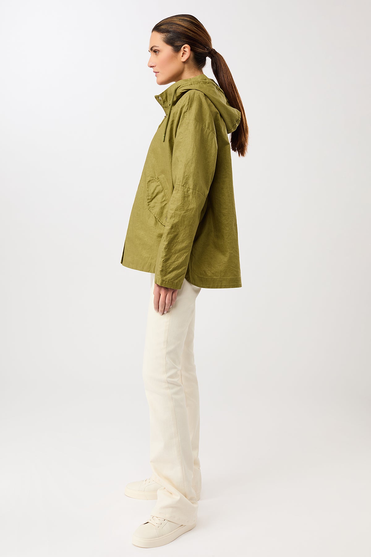 langerchen-outdoorjacke-aus-beschichtetem-leinen-green-olive image 1
